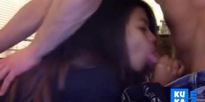 Asian Enjoys Sucking Her Man