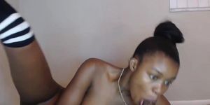 Ebony thot get load of cum on tits after hard BBC pounding live at sexycamx