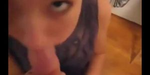 Lucky white guy gets dick sucked by asian girl cum in m