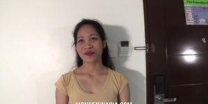 Face fucking a Filipino teen maid with big natural tits