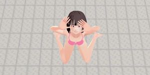 Toyota nono Animation girl shakes her big tits with pink bikini
