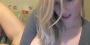 Sexy Blond Fingering Her Tight Puss