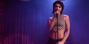 Singer Brooklyn Gray got fucked on stage by tranny Ariel Demure