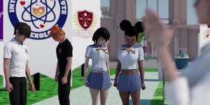 Outdoor Sex Hour - 3D Hentai School Porn