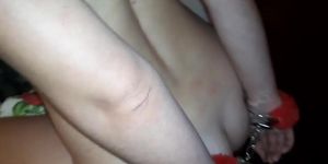 Little whore gets spanked for bad behavior Her ass and nipples deserve it