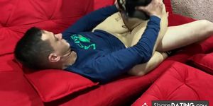 amateur porn couple fucking hot on the couch