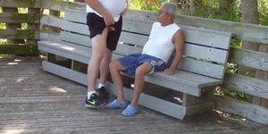 older gays have sex in public park