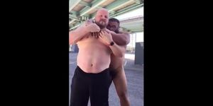 Master and his hubby after their workout in the parking lot
