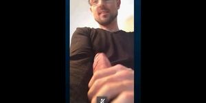 Str8 daddy showing off his cock on cam