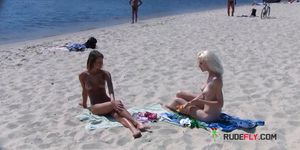 Fit young nudist babes secretly filmed with a hidden camera