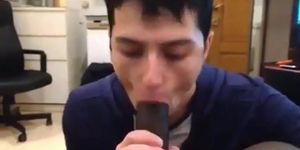 White Mexican Young Boy Sucking Black Cock Eating Cums