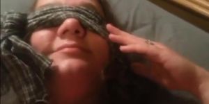 blindfolded girl