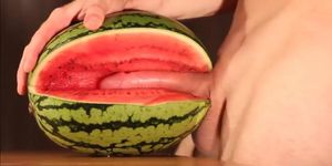 Muscular Stud Fucks and Cums on Watermelon