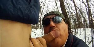 Mature Gay Daddy Blowjob Outside