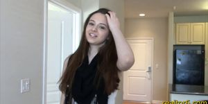 Sexy realtor chick sucks and fucks for extra commission