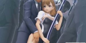 3D anime cutie shoved umbrella sticks in her ass and pu