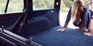 Stranded european stewardess fucked in trunk of car