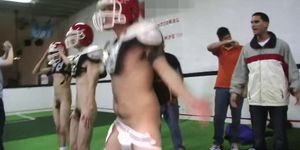Straight jocks humiliated with naked workout