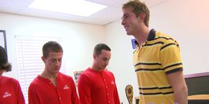 Fraternity hazing students cocksucking