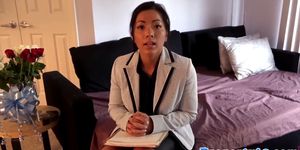 Asian realtor punished by throatfuck session