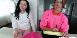 Dick sucking and riding Hottie Baby Sitters on a couch