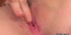 Sweet nympho is gaping spread hole in closeup and havin