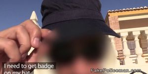Fake cop gives ass to mouth outdoor