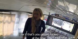Fake cop anal bangs blonde in banging bus