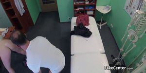 Tall milf fucks in hospital office