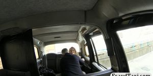 Amateur passenger in high heels gets banged in the taxi