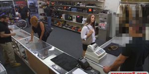 Big ass woman fingering and screwed hard by pawn dude