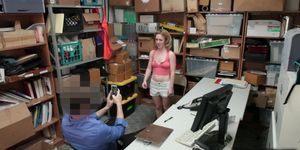 Shoplifters bargain their teen pussies and fucked