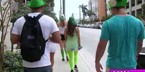 Slutty babes sizzling orgy on St Patricks Day