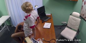 Male patient fucks blonde nurse in hospital