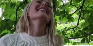 Gorgeous blonde Aisha considers fucking outdoors for mo