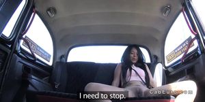 Muscled taxi driver bangs asian babe