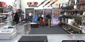 Babe trying to sell her bags and pounded by pawn dude