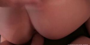 Pink soft pussy pounded in POV style close-up