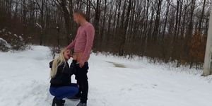 Girlfriend fucked outdoors in the show