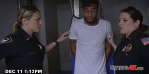 Kinky officers hardly make a criminal fuck their pussie
