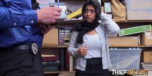 Muslim chick is subdued into sucking and fucking office