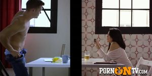 Asian babe gets her pussy demolished by imaginary frien