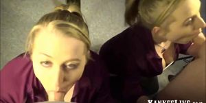 Double vision-blonde girls dripping salivating deepthro