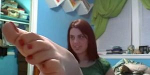 girl feet on web cam