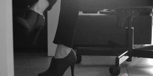 Femdom Wife gets her Shoes and Feet licked - Mistress K