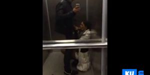 GF Swallows My Cum In the Elevator