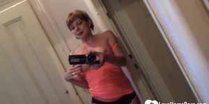 Solo chick filming herself while masturbating passionat