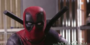 Deadpool XXX parody with Spiderman and lesbians eating 