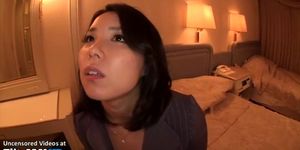 Japanese office lady swallows cum in hotel