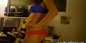 Cute Tight Bodied Amateur Brunette Cam Girl Stripping